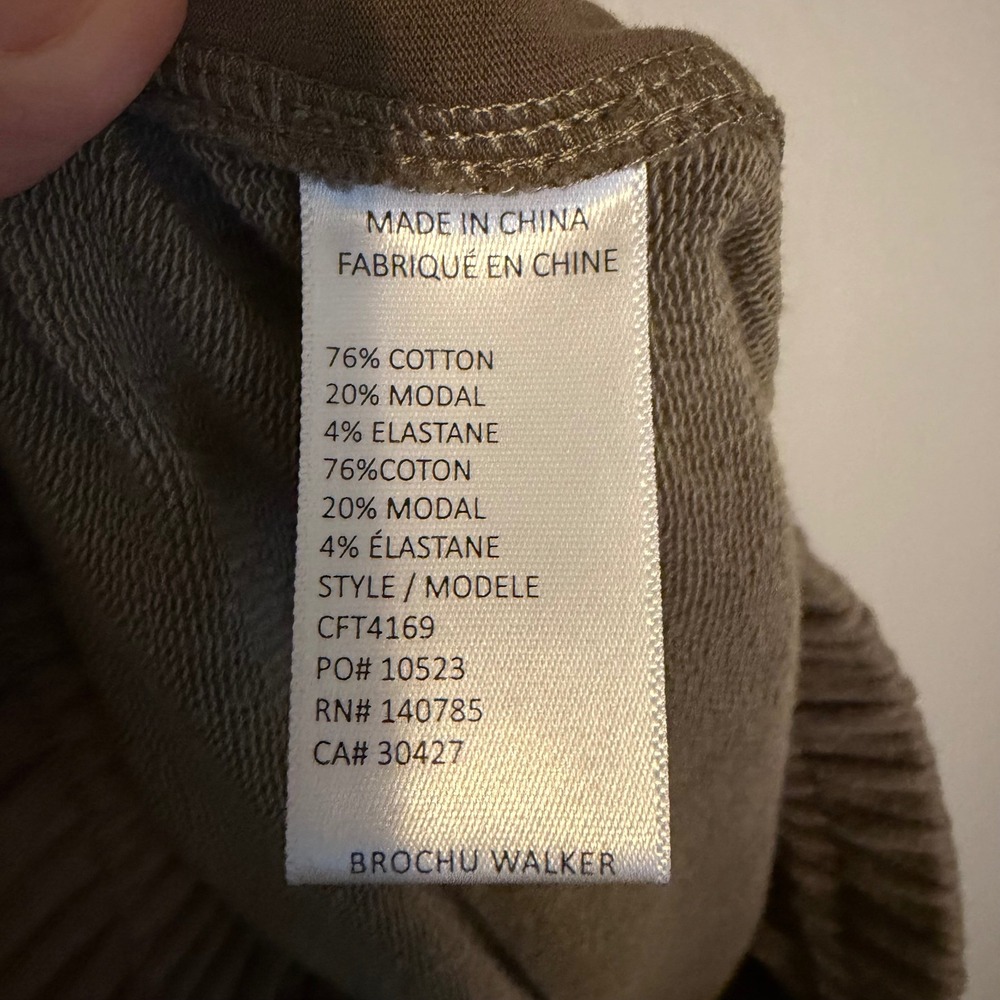 Brochu Walker Scottie Terry Pull On pants taupe M classic minimalist casual - Picture 6 of 6